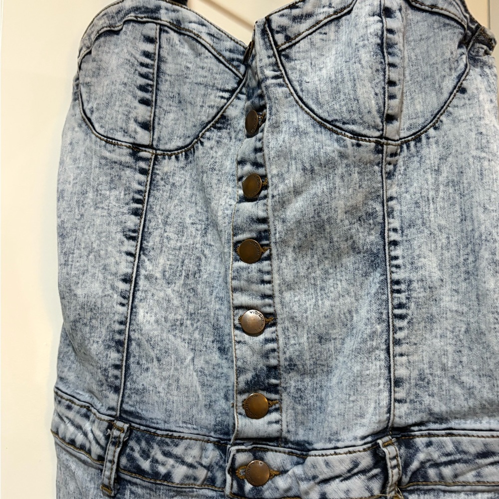 80’s Vibrant M.I.U. Blue Acid Wash Denim Jumpsuit